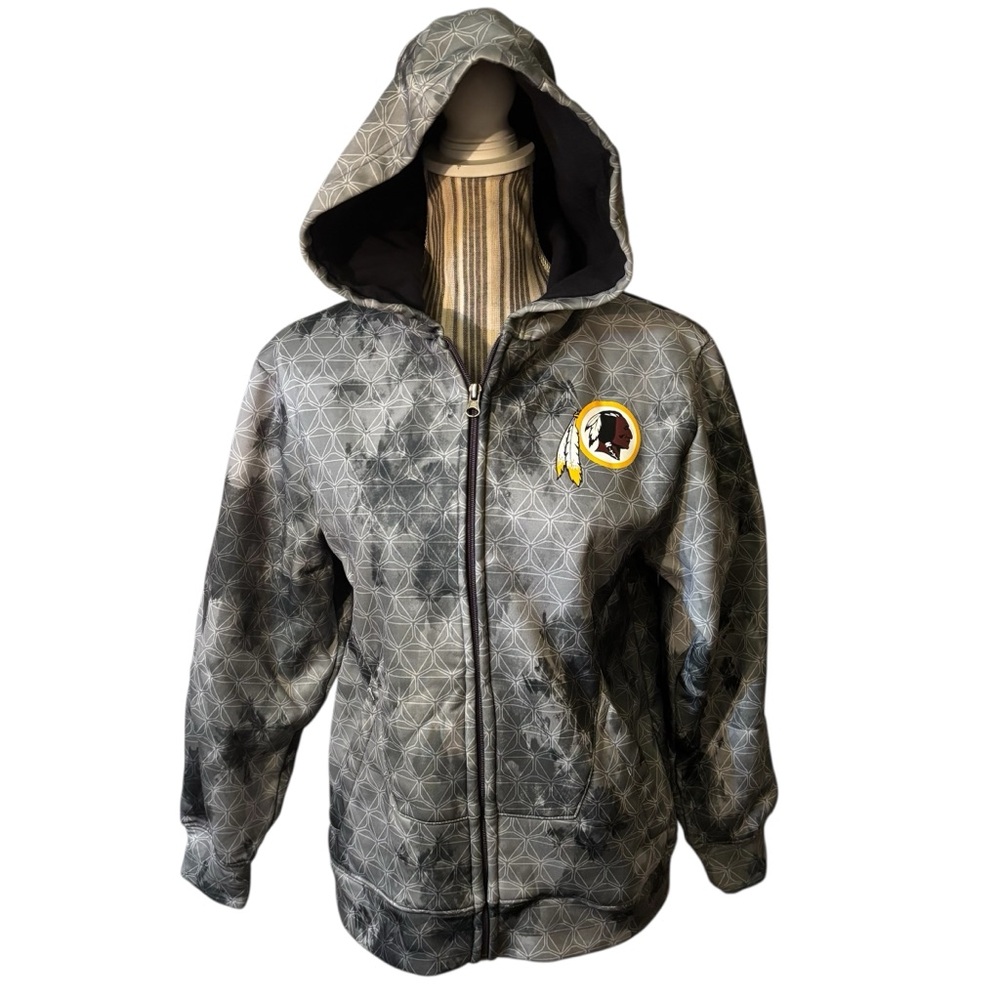 RARE Reebok NFL Washington Redskins Jacket Small Gray Hooded Collectible Sample